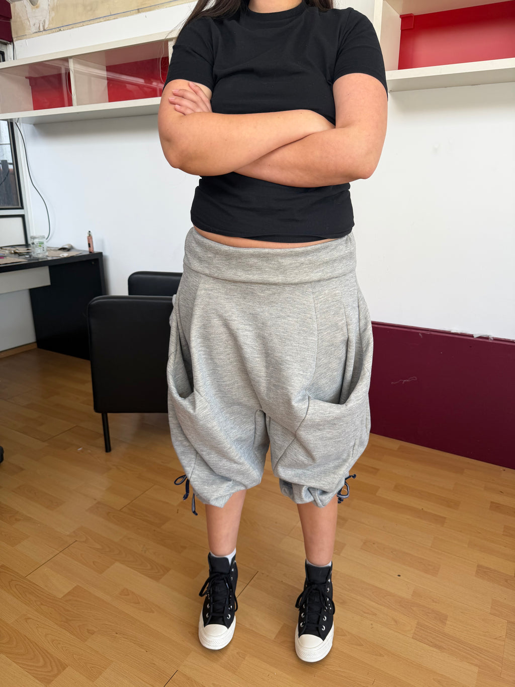 Short Sarouel gris